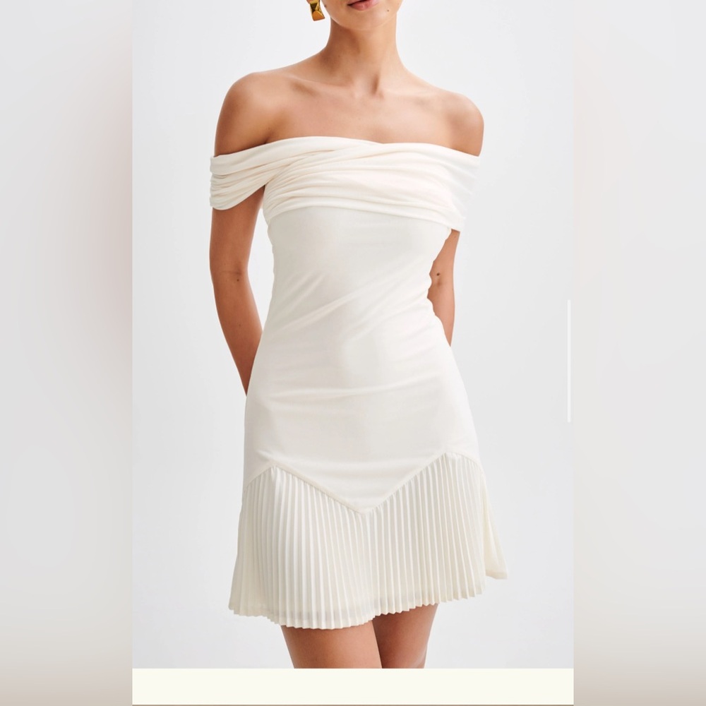 Meshki Strapless Cream Dress